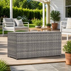 Dimensions and Specs of the Grey Rattan Storage Box