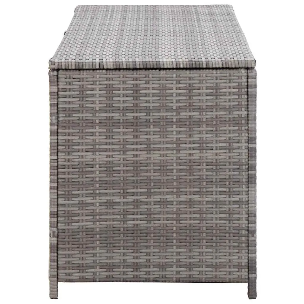 Garden Storage Box Grey 150x50x60cm Outdoor Rattan Chest Bench Furniture