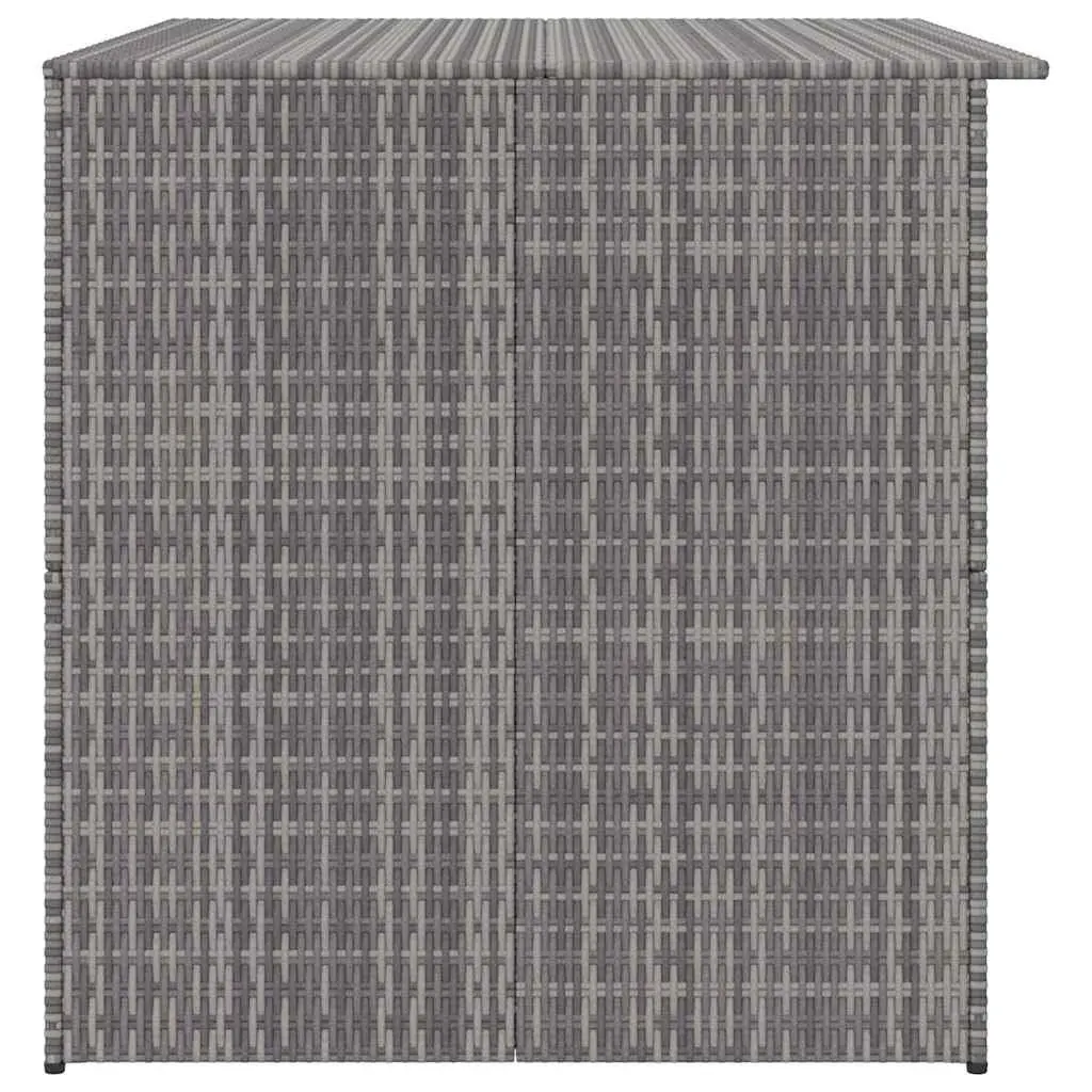 Outdoor Storage Box Grey Poly Rattan Garden Furniture Deck Patio Chest