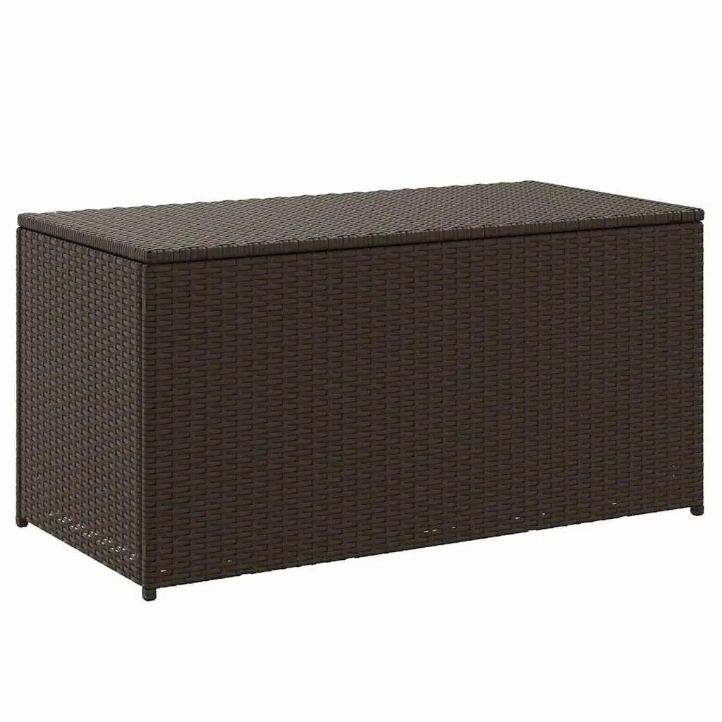Garden Storage Box Poly Rattan Outdoor Indoor Trunk Brown 100x50x50cm