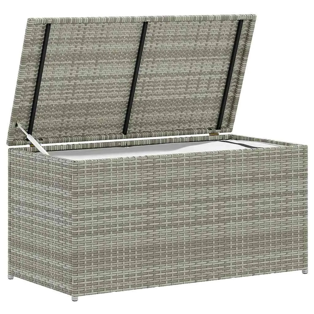 Outdoor Storage Box Poly Rattan 100x50x50cm Grey Garden Furniture