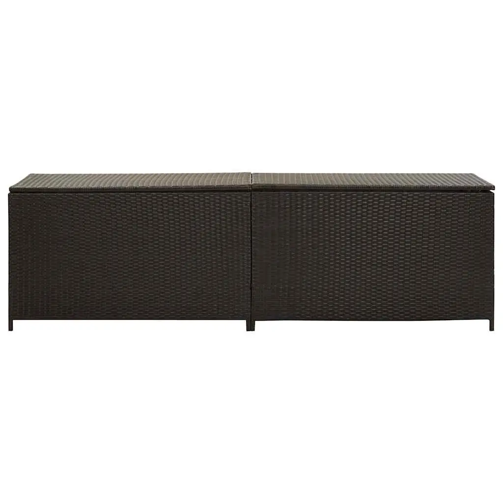 Outdoor Storage Box Garden Poly Rattan Brown 200x50x60 cm