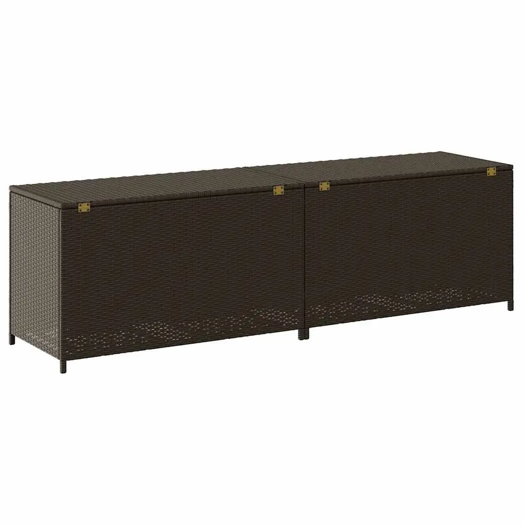 Outdoor Storage Box Garden Poly Rattan Brown 200x50x60 cm