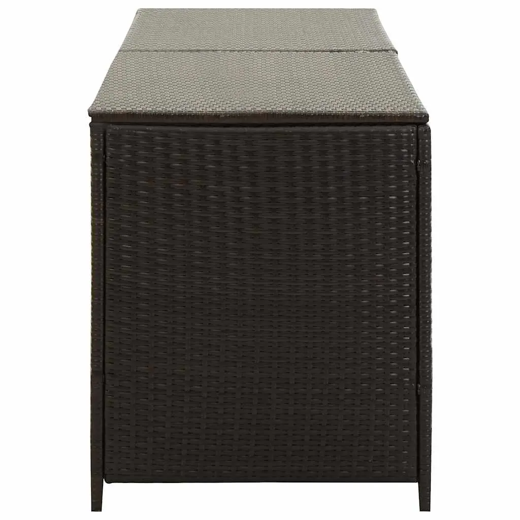 Outdoor Storage Box Garden Poly Rattan Brown 200x50x60 cm