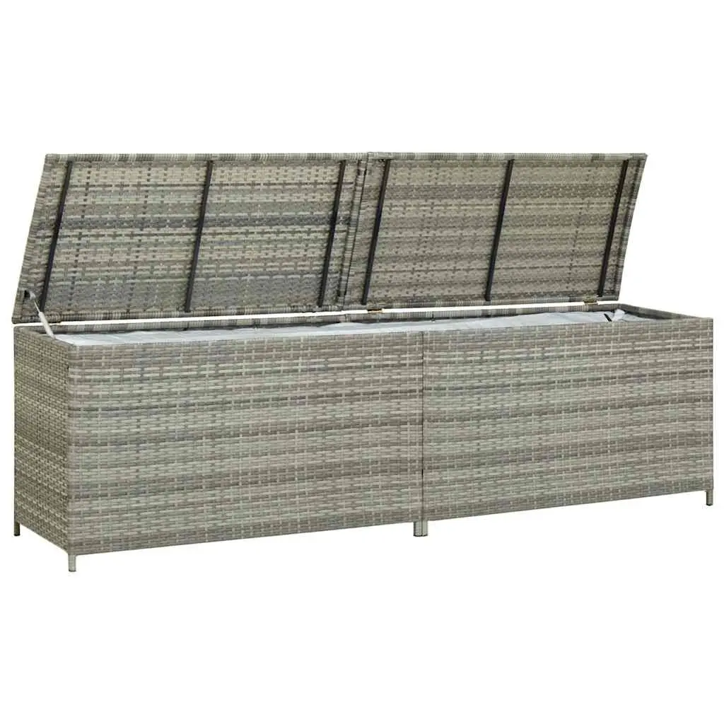 Outdoor Storage Box Garden Patio Furniture Grey 200 x 50 x 60 cm