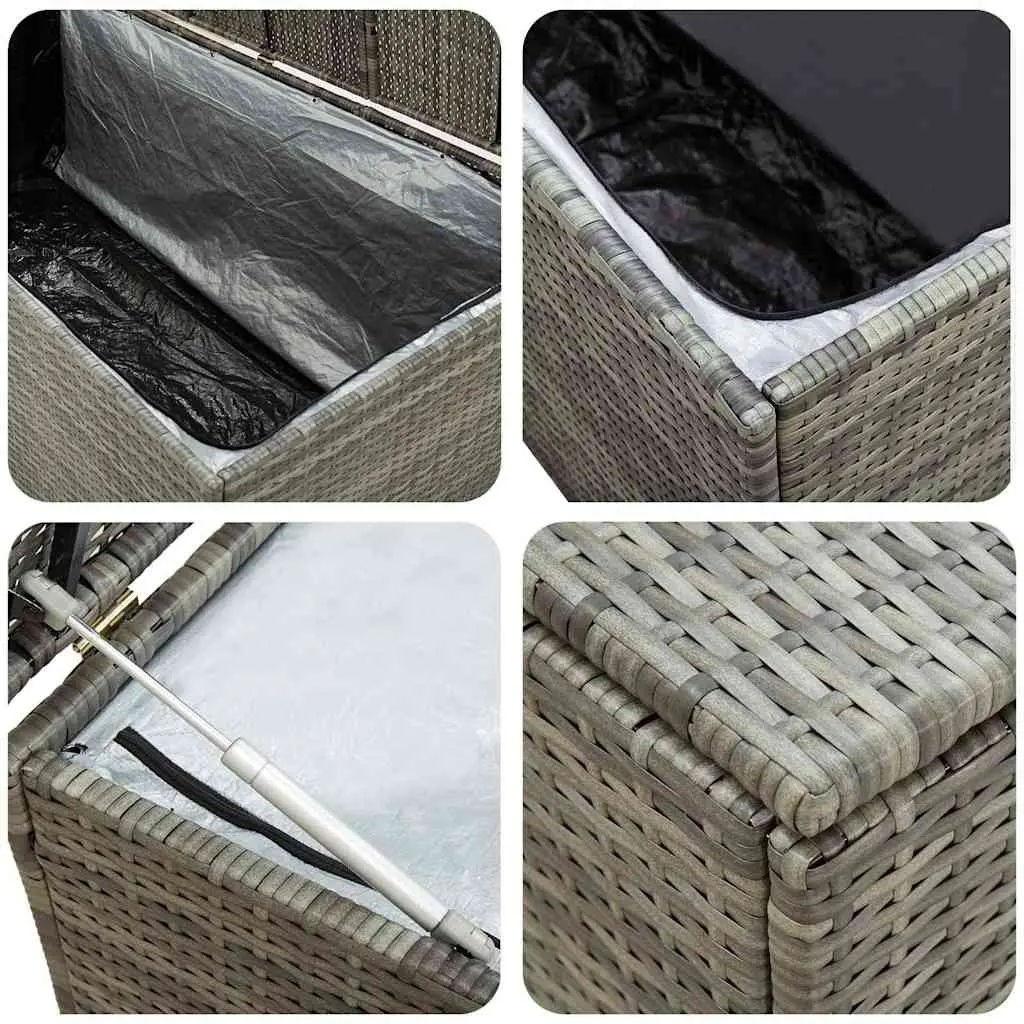 Outdoor Storage Box Garden Patio Furniture Grey 200 x 50 x 60 cm