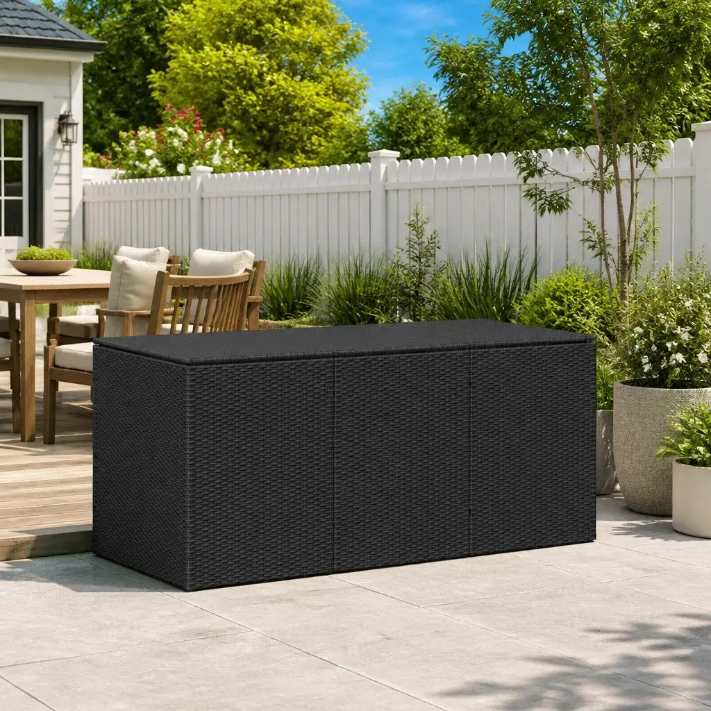 Garden Storage Box Outdoor Patio Furniture 180 x 90 x 70 cm Black