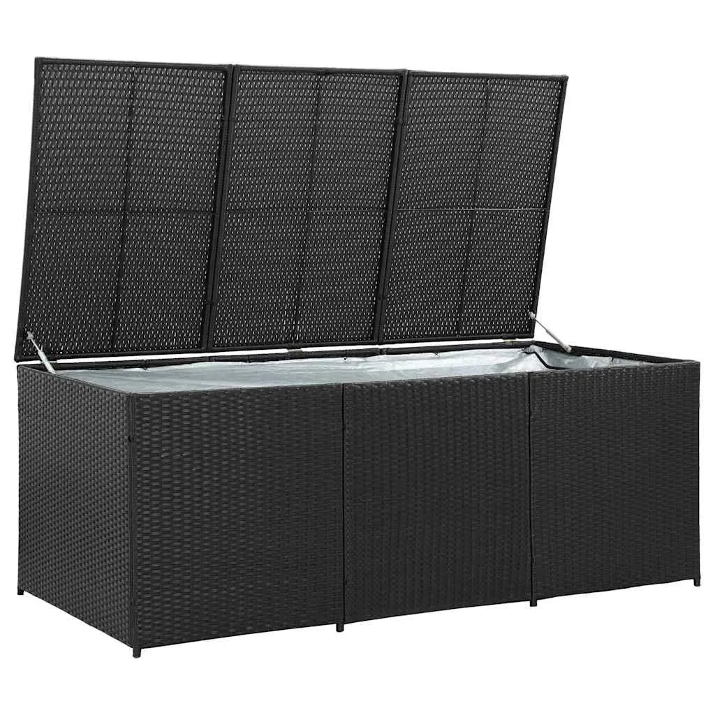Garden Storage Box Outdoor Patio Furniture 180 x 90 x 70 cm Black