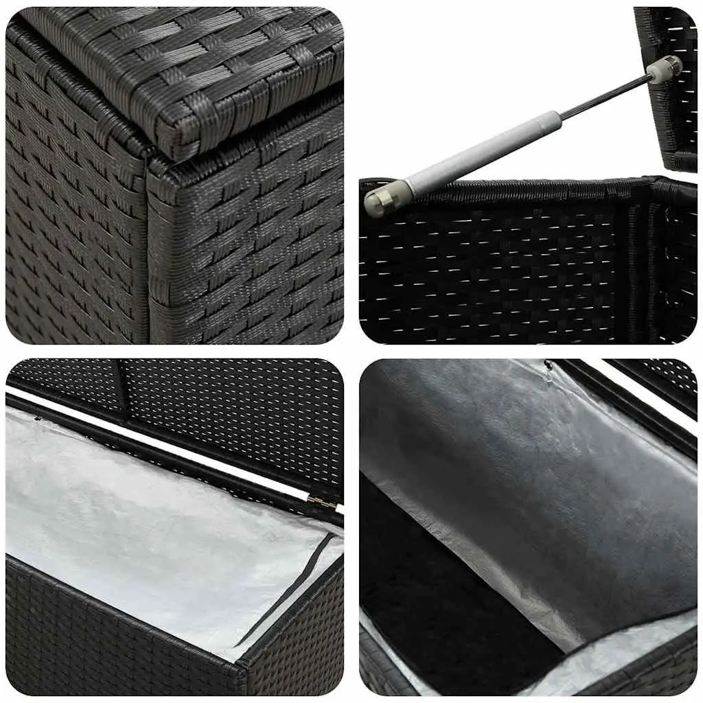 Garden Storage Box Outdoor Patio Furniture 180 x 90 x 70 cm Black