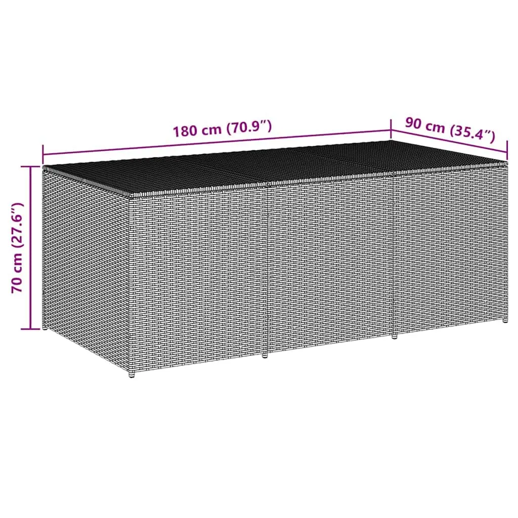 Garden Storage Box Outdoor Patio Furniture 180 x 90 x 70 cm Black