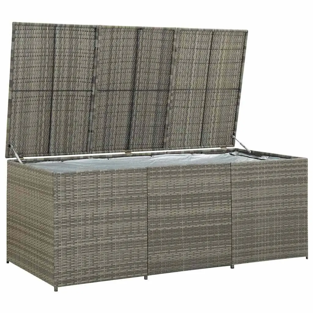 Outdoor Storage Box for Garden 180x90x70cm Grey Poly Rattan