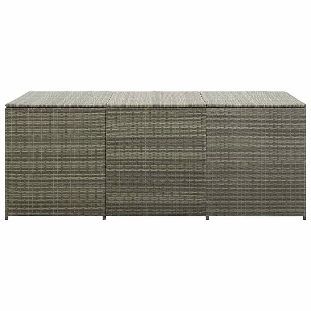 Outdoor Storage Box for Garden 180x90x70cm Grey Poly Rattan