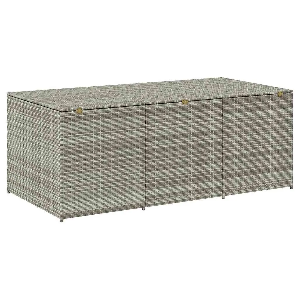 Outdoor Storage Box for Garden 180x90x70cm Grey Poly Rattan