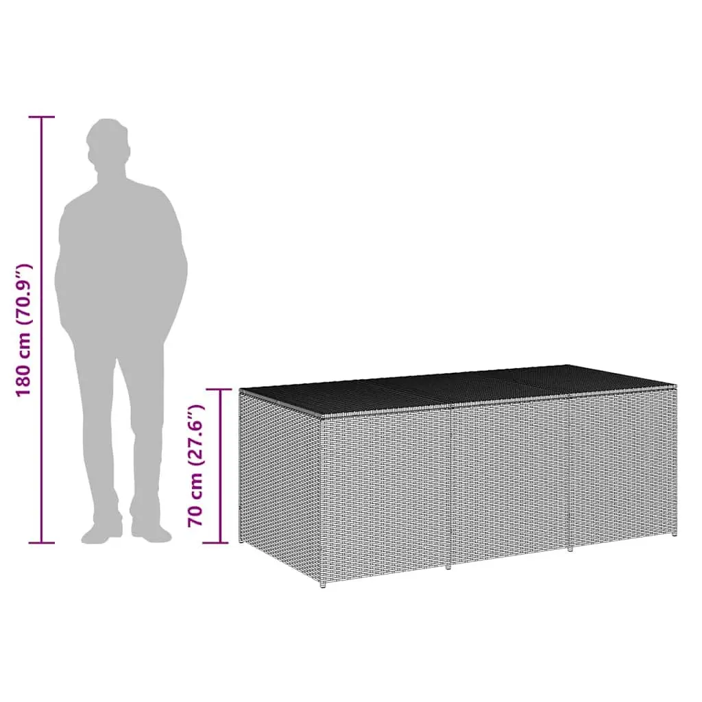 Outdoor Storage Box for Garden 180x90x70cm Grey Poly Rattan