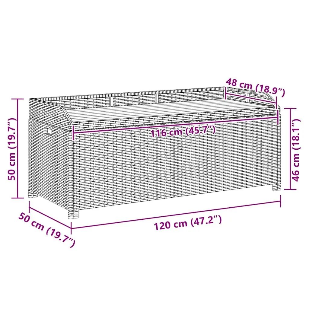 Grey Outdoor Storage Bench 120cm
