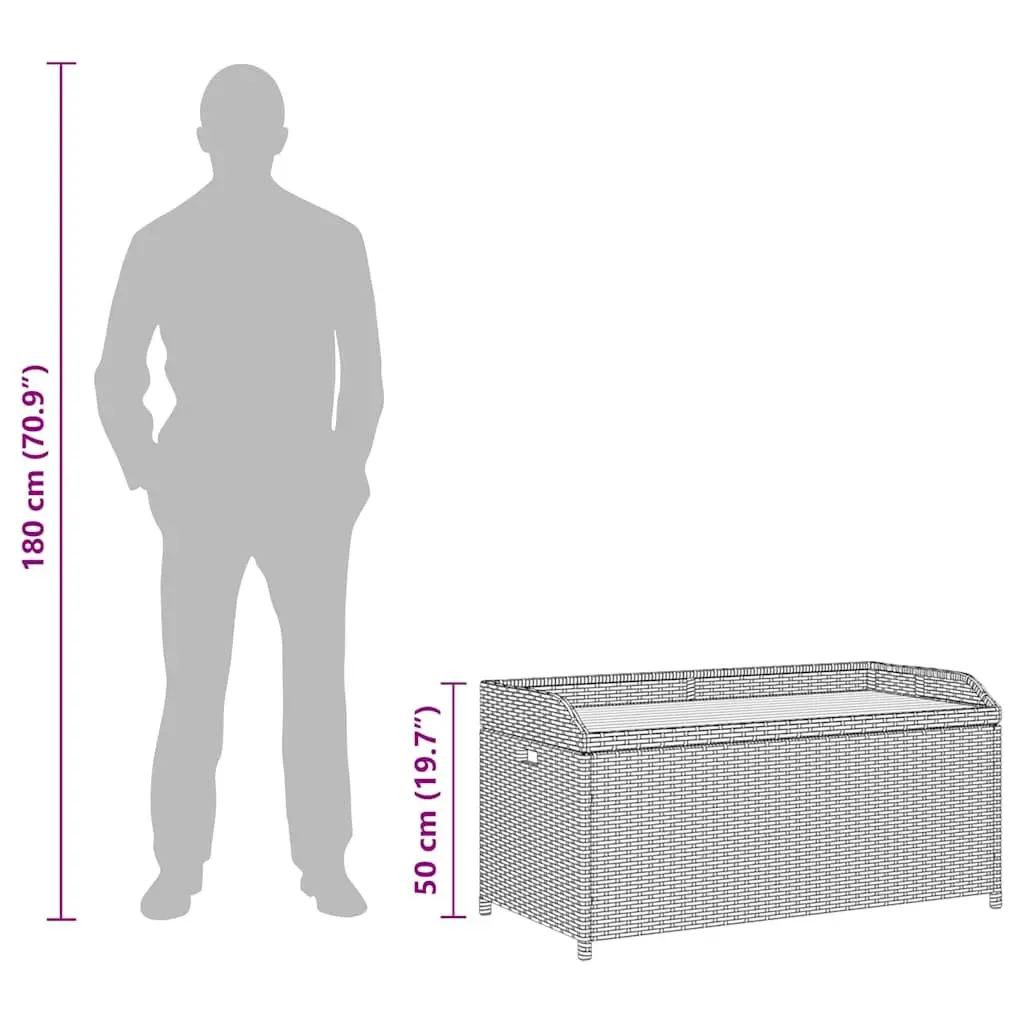 Grey Outdoor Storage Bench 120cm