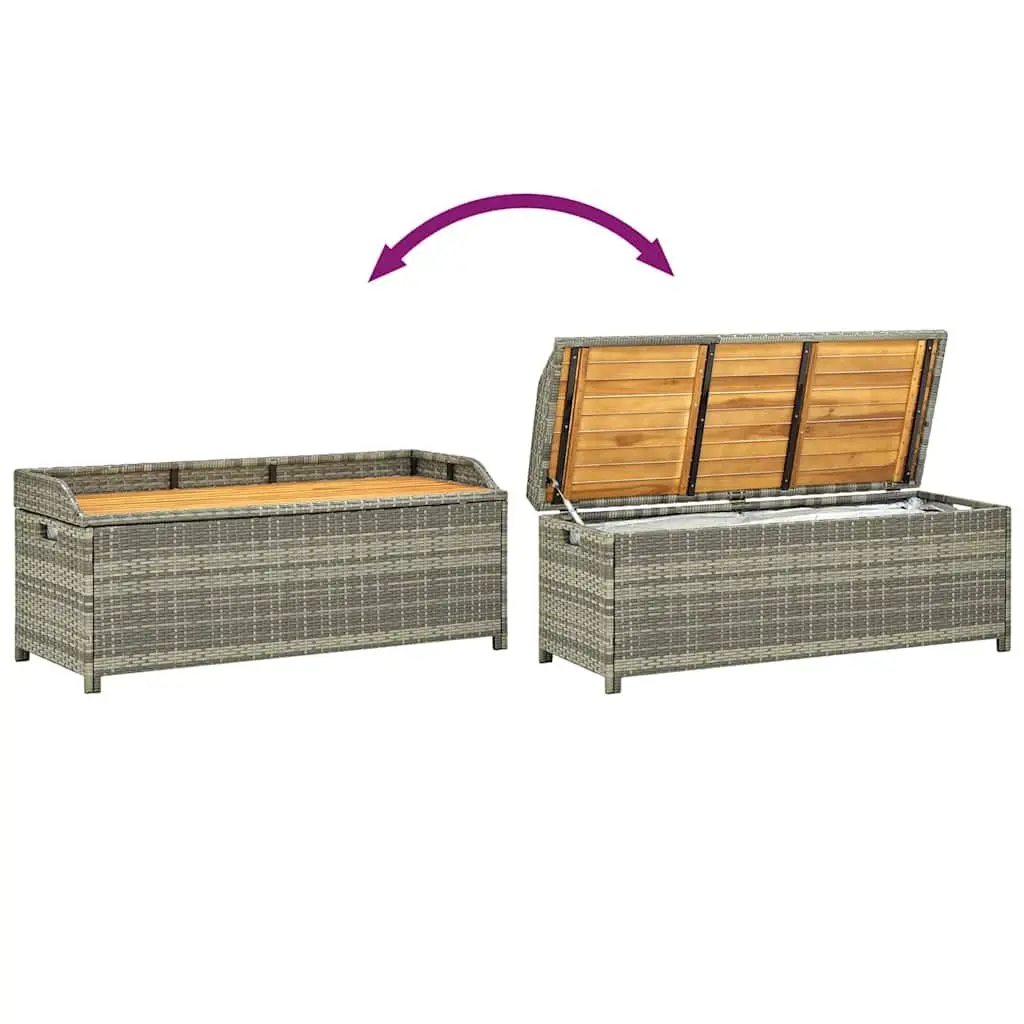 Grey Outdoor Storage Bench 120cm