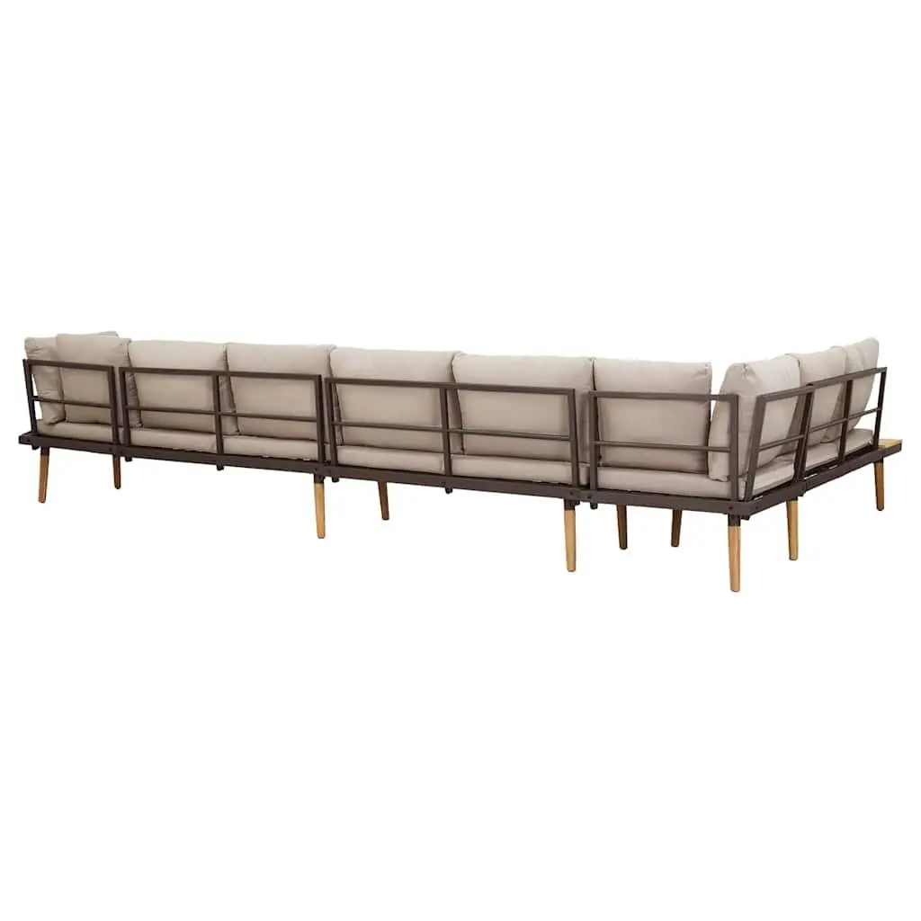 8-Seater Garden Lounge Set for Outdoor Living Solid Wood Patio Furniture with Cushions