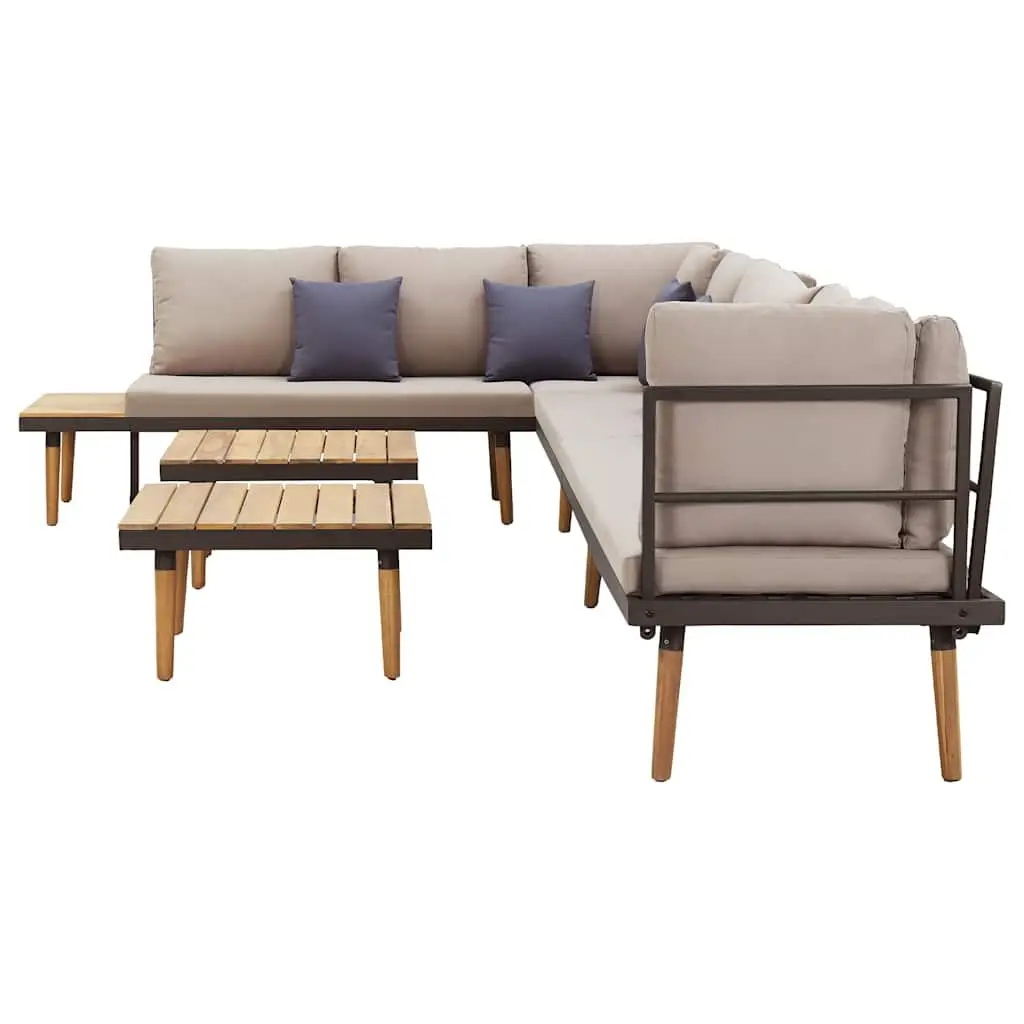 8-Seater Garden Lounge Set for Outdoor Living Solid Wood Patio Furniture with Cushions