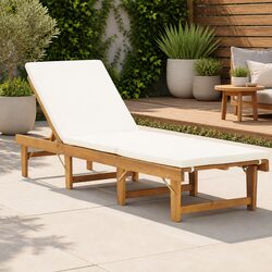 Specifications of Solid Wood Folding Sun Lounger with Cushion