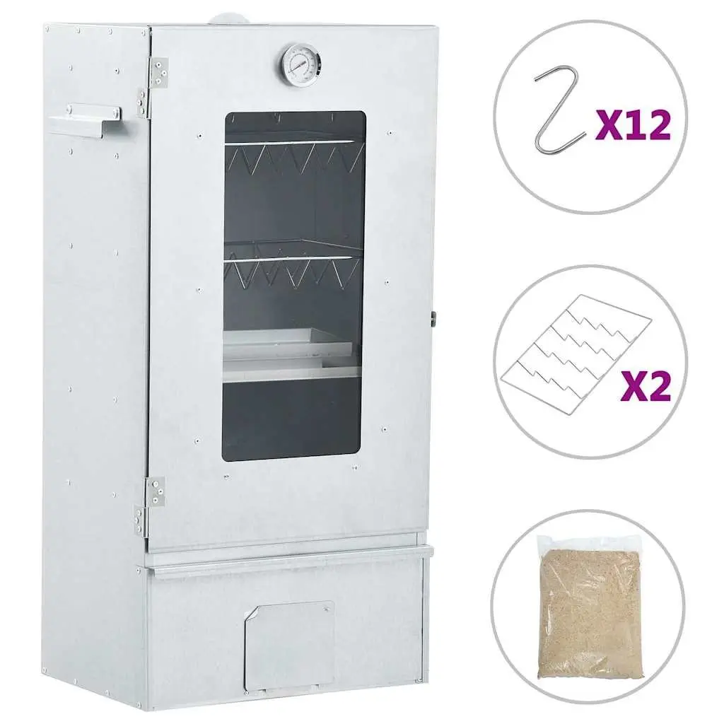 Outdoor BBQ Oven Smoker 83cm Tall Smoking Barbecue Grill with Thermometer Window