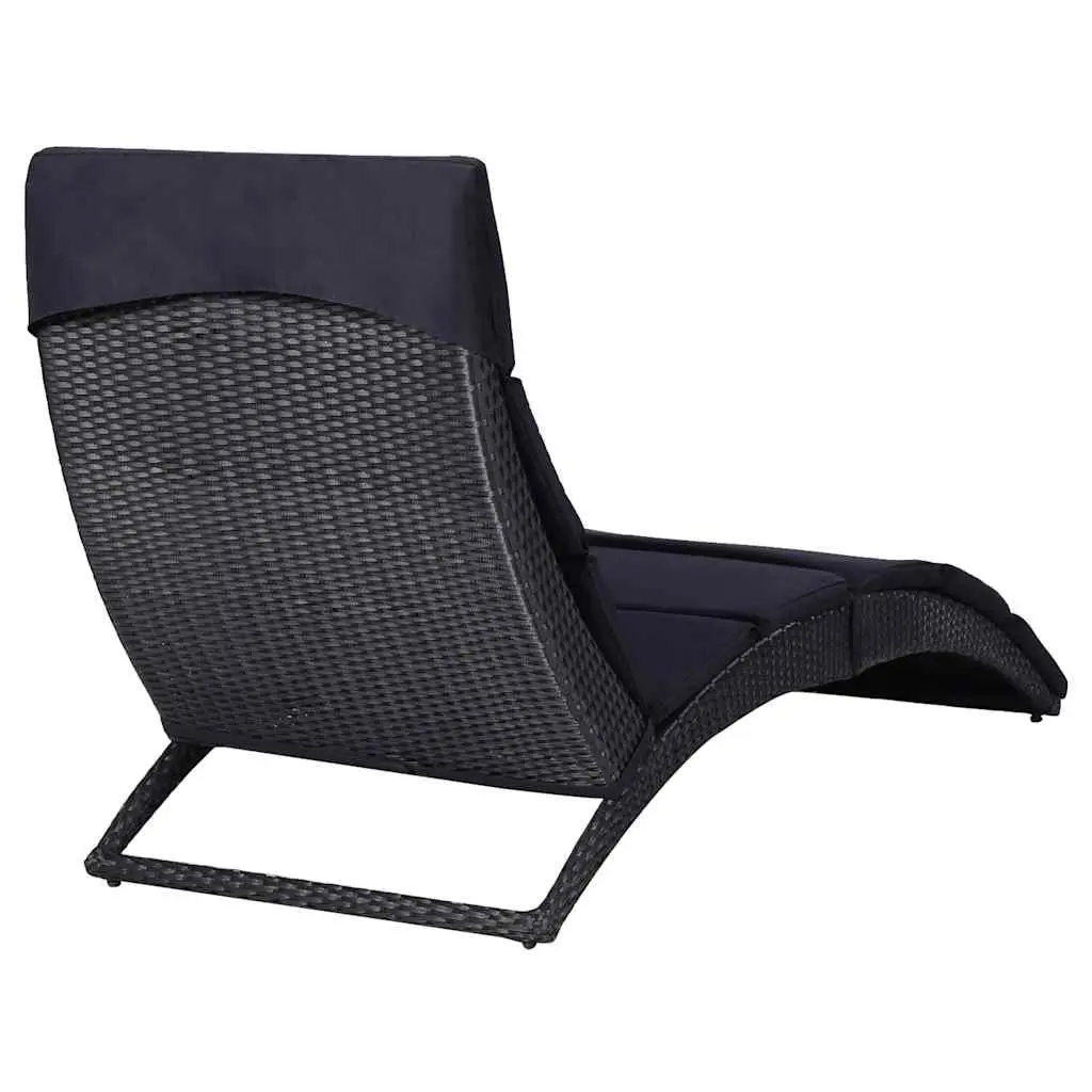 Sun Lounger Outdoor Garden Patio Foldable Poly Rattan Chair