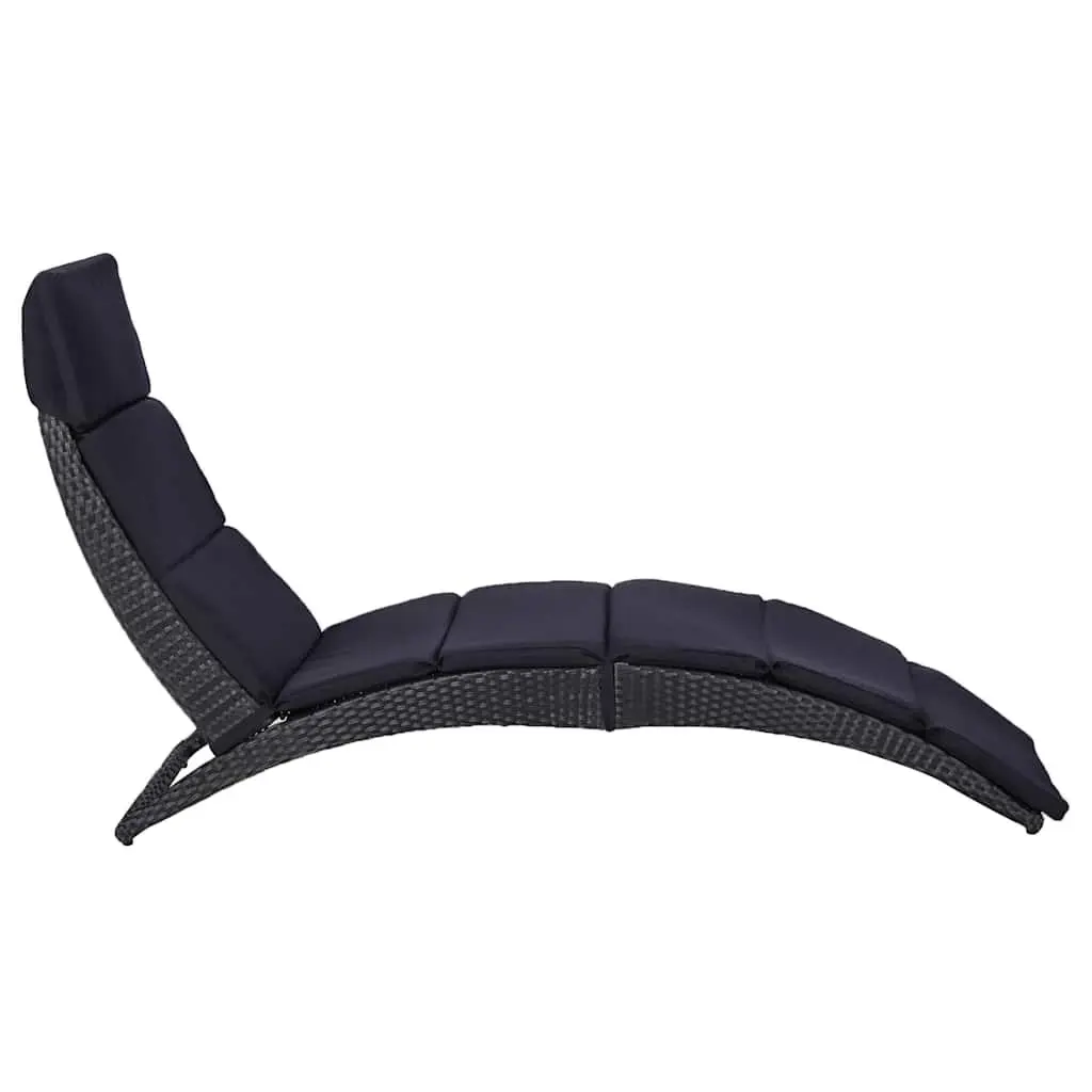 Sun Lounger Outdoor Garden Patio Foldable Poly Rattan Chair