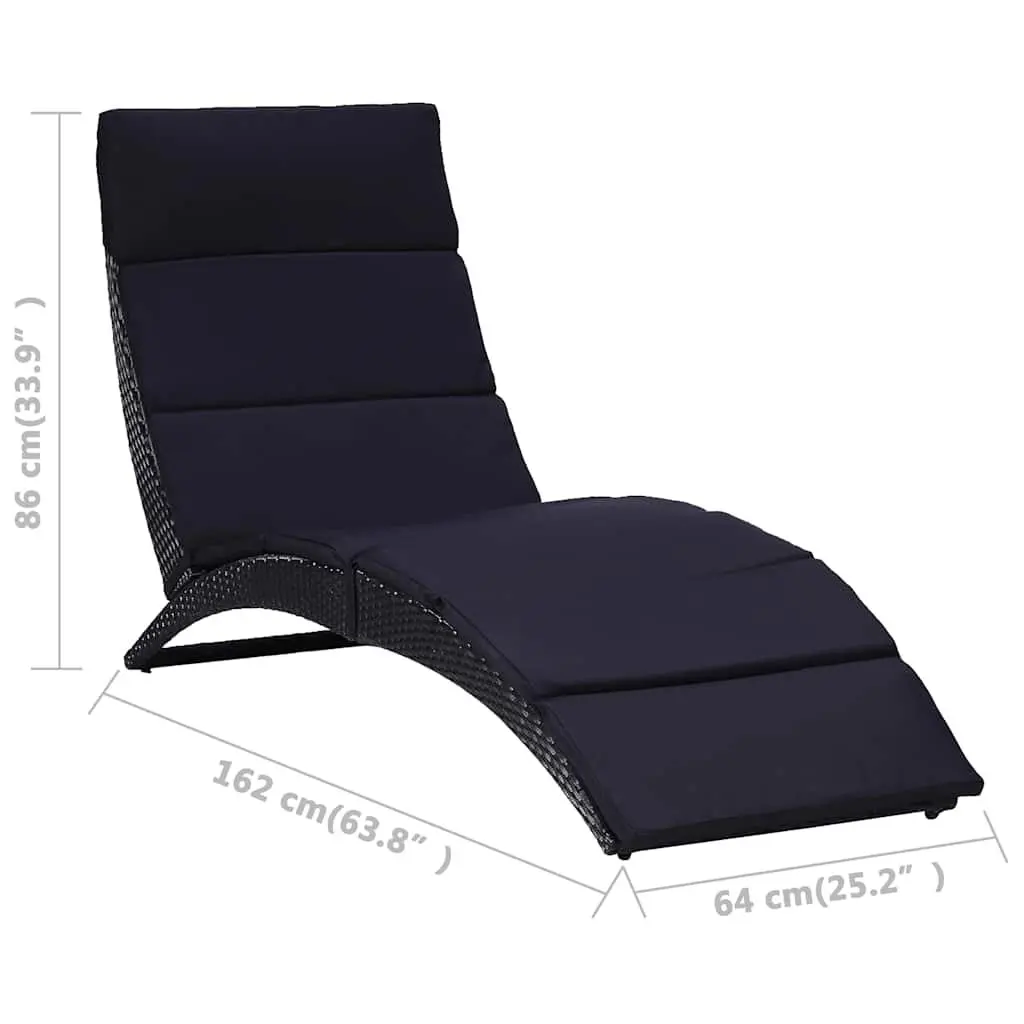 Sun Lounger Outdoor Garden Patio Foldable Poly Rattan Chair