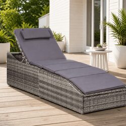 Technical Specs of the Grey Sun Lounger with Cushion