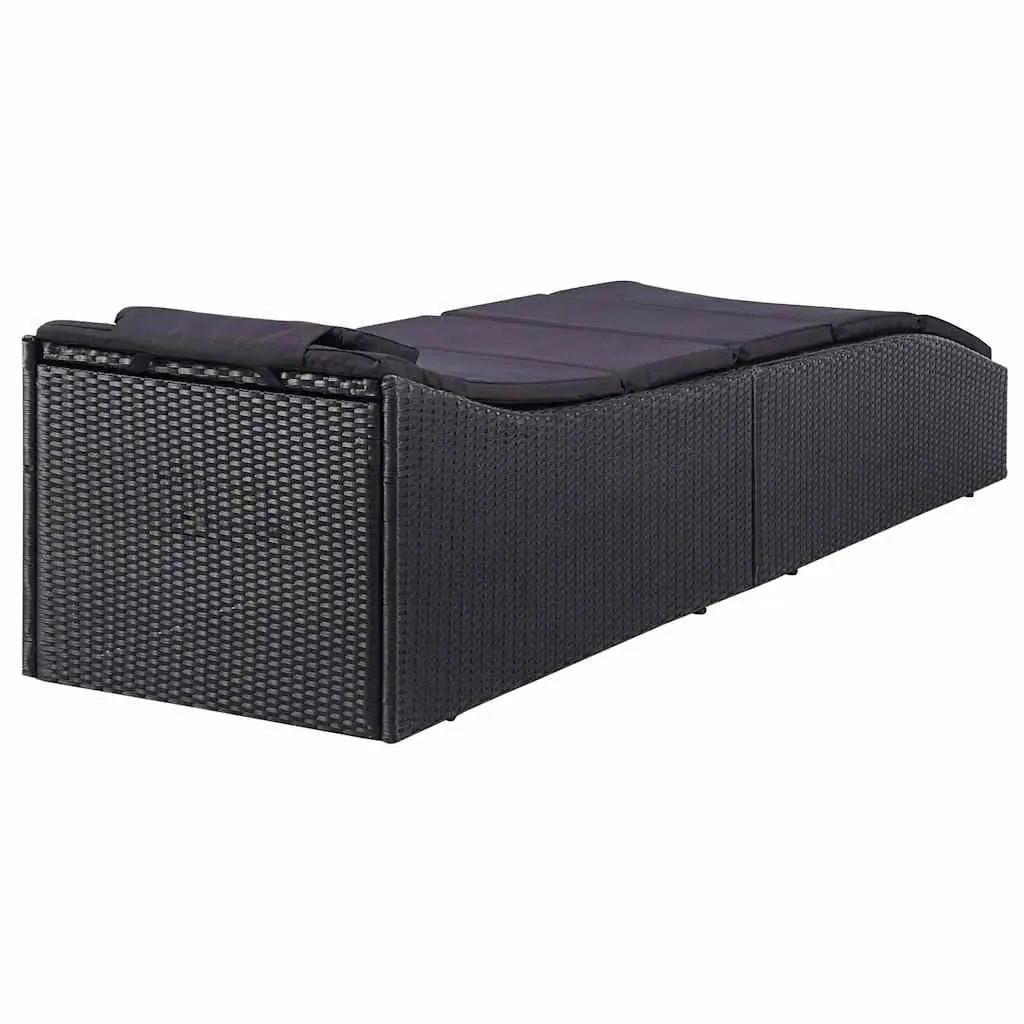 Sun Lounger with Adjustable Backrest and Thick Cushion