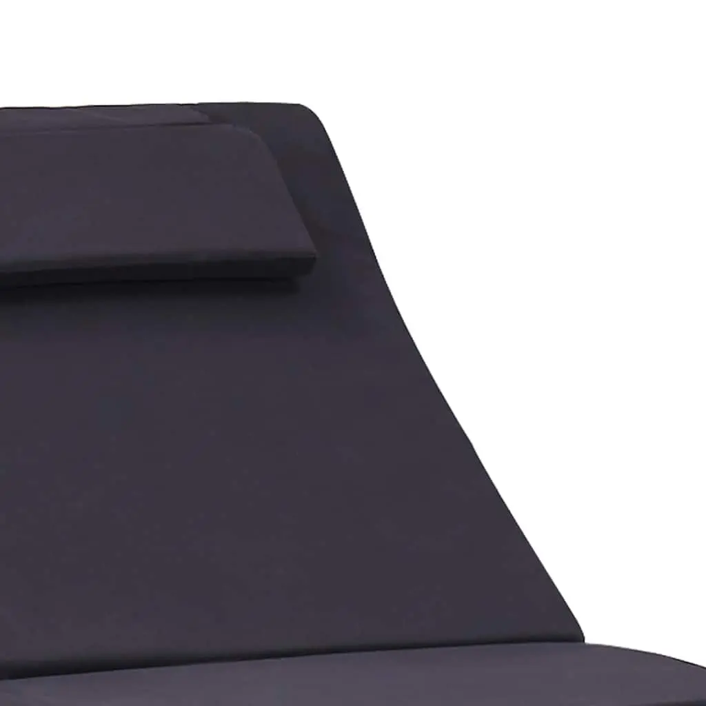 Sun Lounger with Adjustable Backrest and Thick Cushion