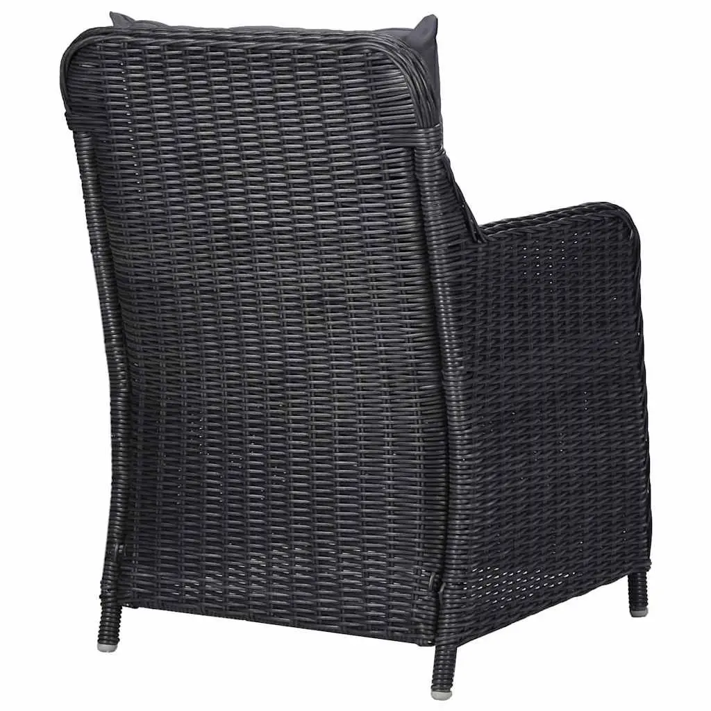 Outdoor Chairs Set for Garden 2 pcs Black