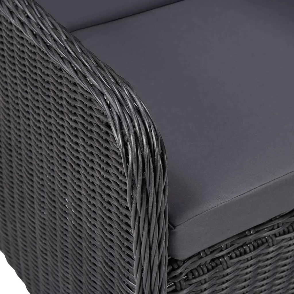 Outdoor Chairs Set for Garden 2 pcs Black