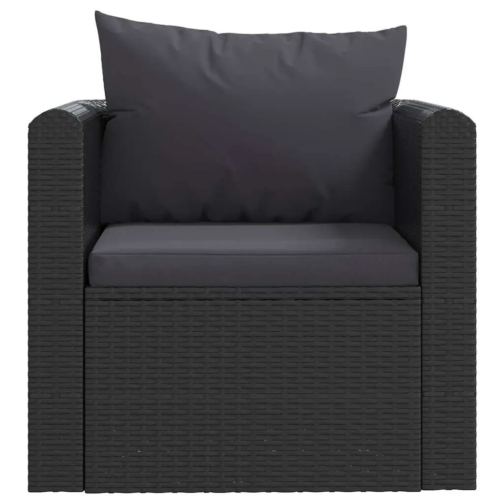 Garden Lounge Set Outdoor Sofa Set 9 Piece Modular Patio Black