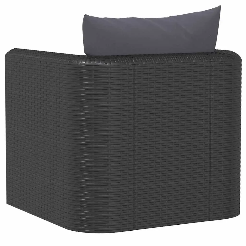 Outdoor Single Sofa for Garden Patio Black