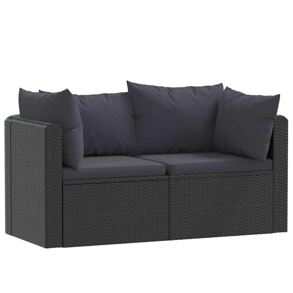 Outdoor Sectional Sofa Set 2 Piece Poly Rattan Garden Patio Seating with
