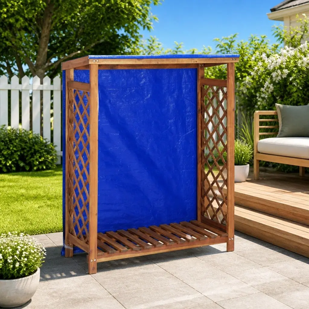 Firewood Storage Shed Outdoor Log Rack 105x38x115 cm