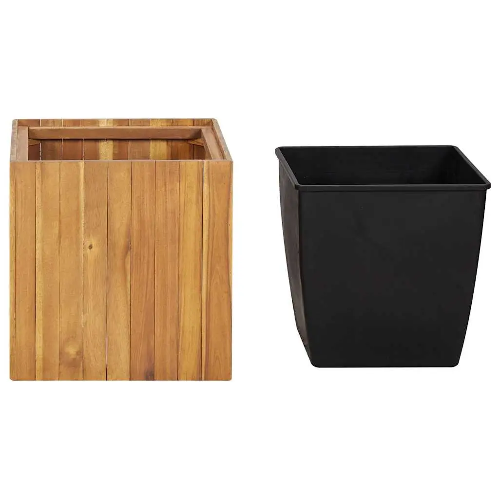 Garden Raised Bed Planter Pot for Outdoor Use 43.5x43.5x44 cm Solid Acacia Wood