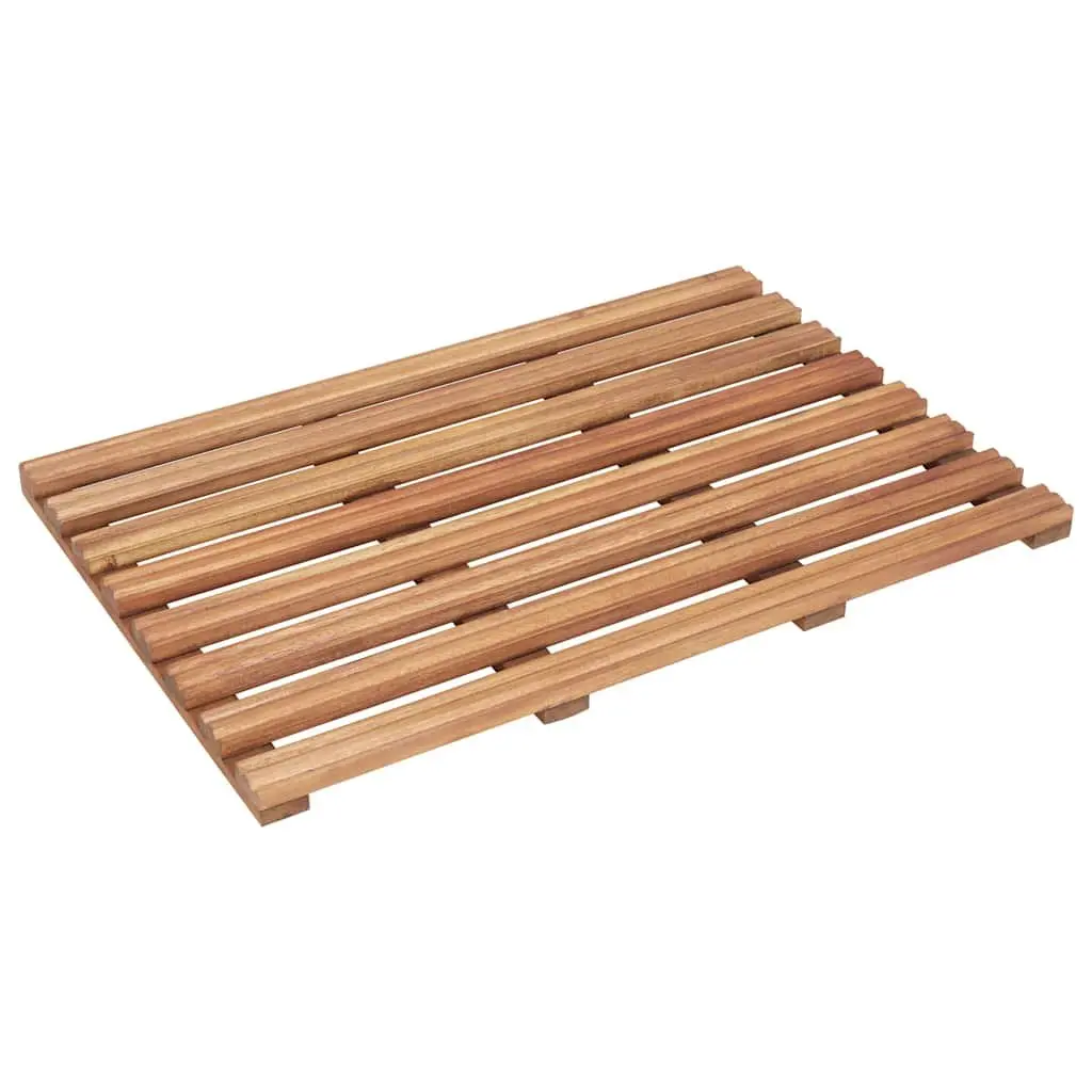 Bath Mats 2 pcs Acacia Wood 56x37 cm Bathroom Shower Non-Slip Slatted Design