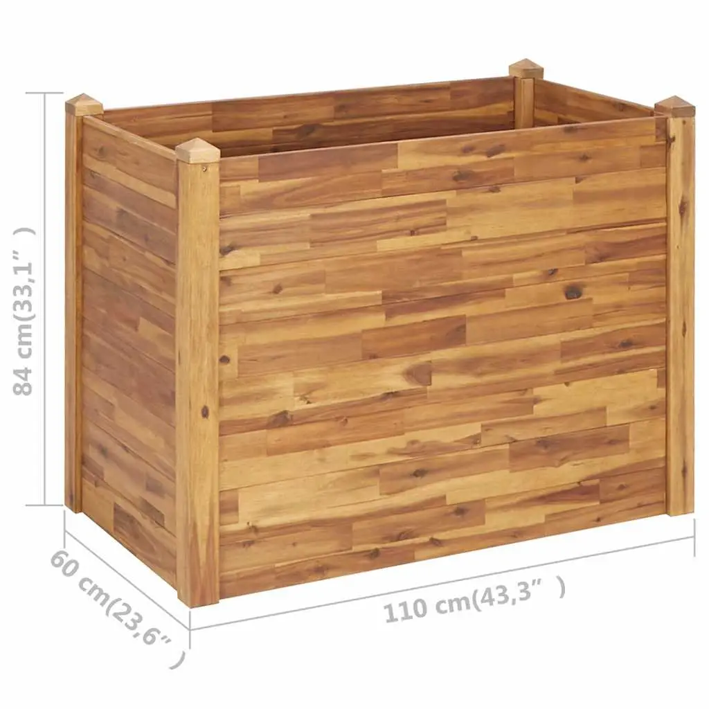 Raised Garden Bed Wooden Planter Box Outdoor Flowers Vegetables Herbs Patio Deck