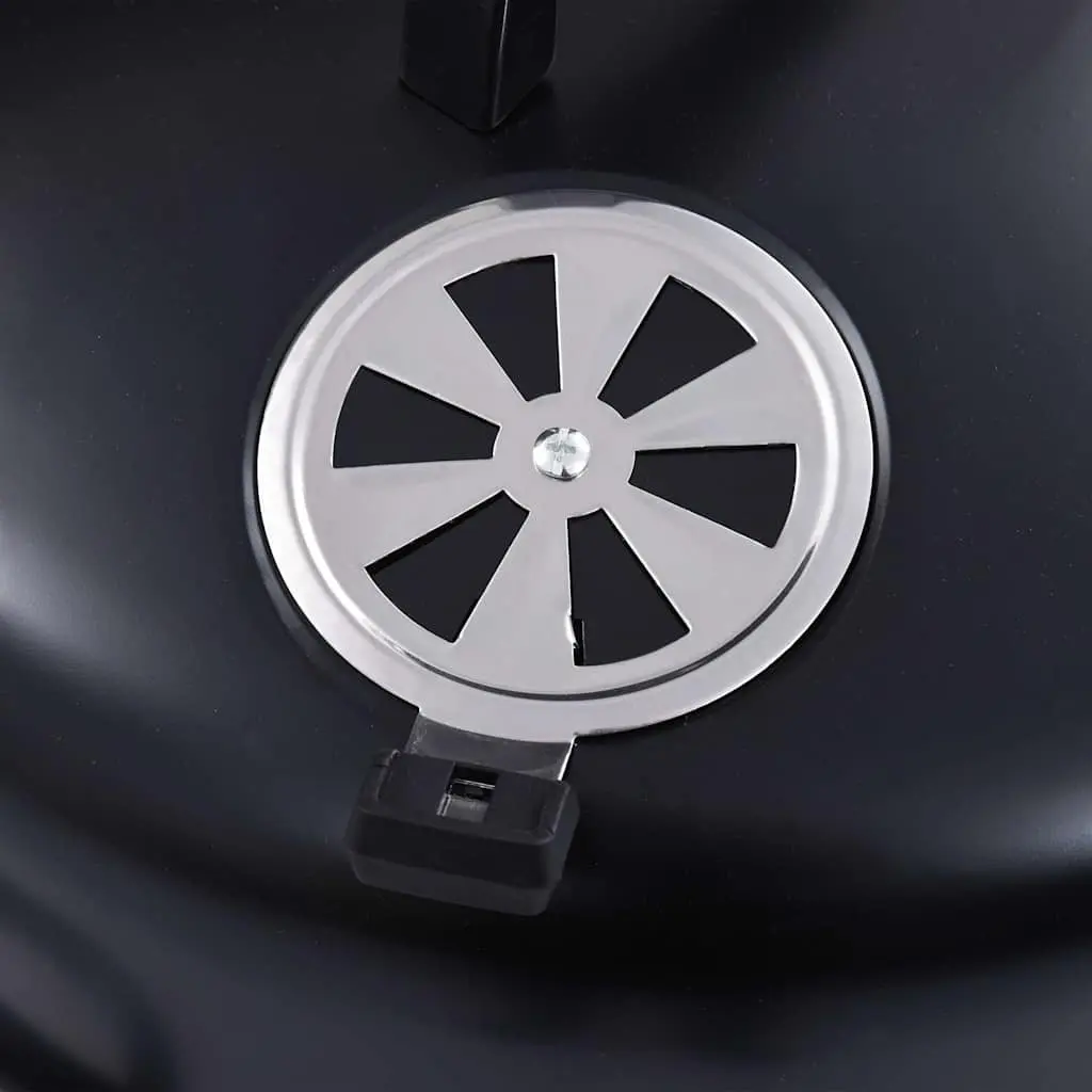 3-in-1 Charcoal Smoker BBQ Grill Outdoor Cooking 40x80cm Black Portable