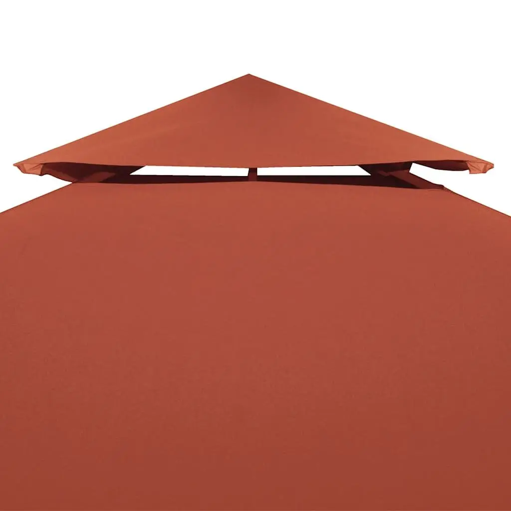 2-Tier Gazebo Top Cover Outdoor Use 4x3 m Waterproof Replacement Canopy Brown