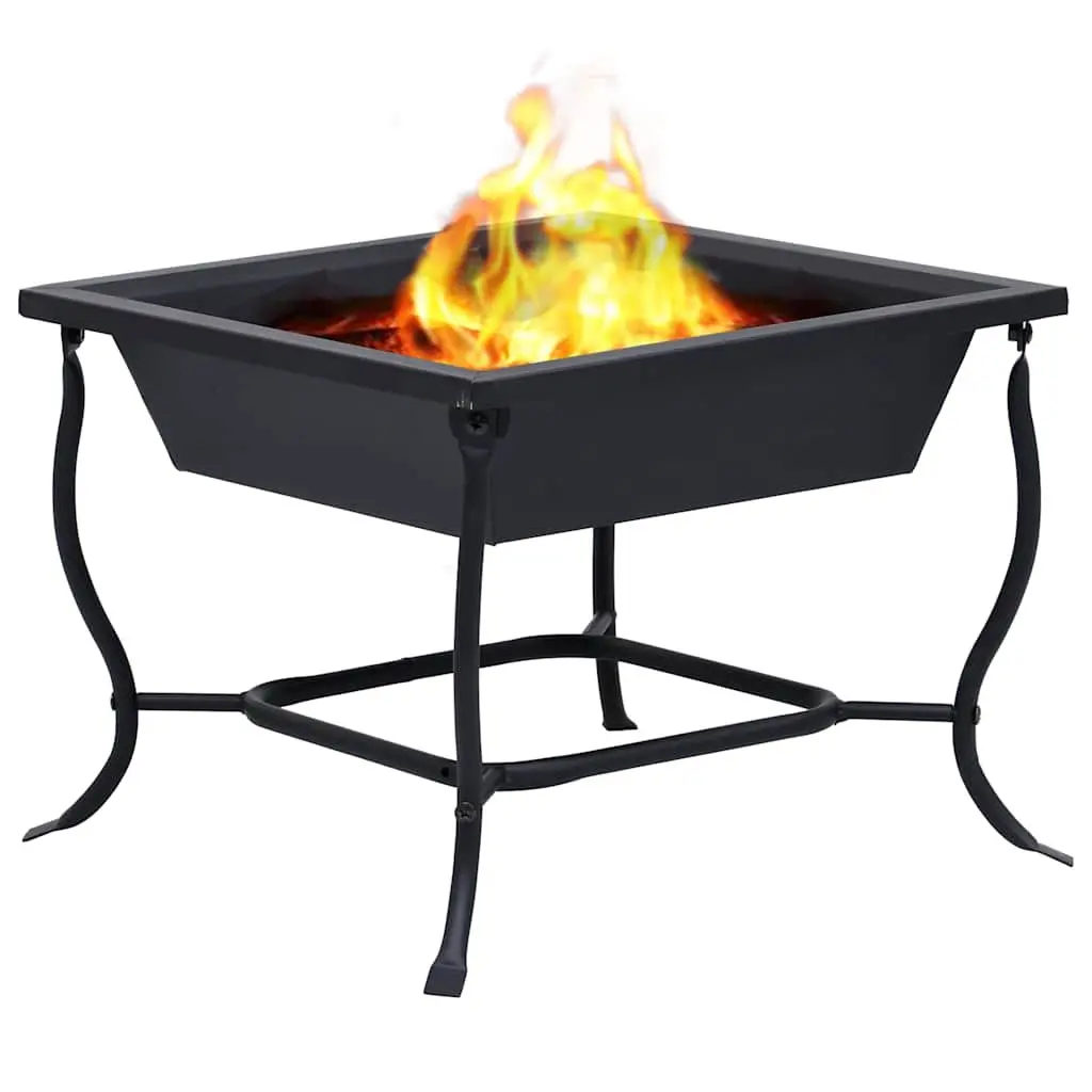 Fire Pit Outdoor Garden Patio Heater Black Steel Bowl 42x42x45cm