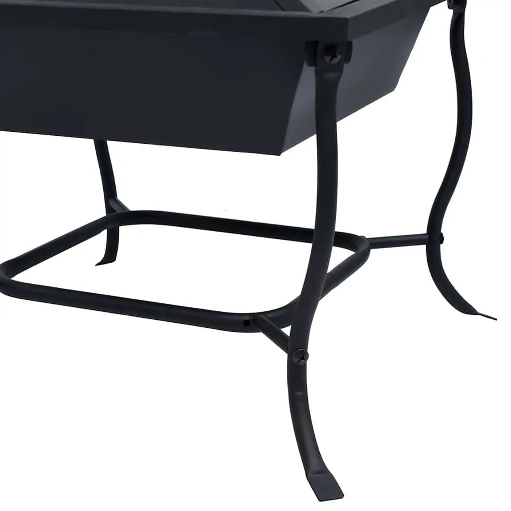 Fire Pit Outdoor Garden Patio Heater Black Steel Bowl 42x42x45cm