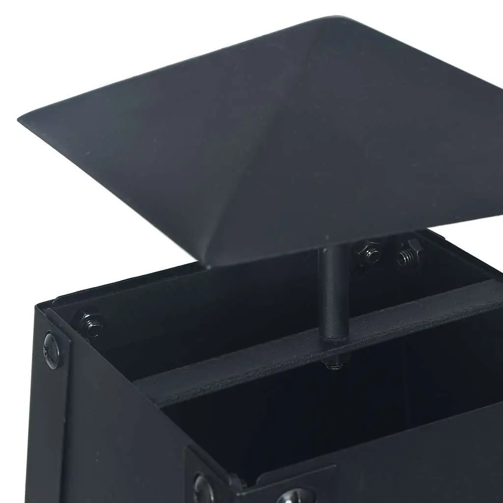 Fire Pit Outdoor Garden Patio Heater Black Pyramid Steel Bowl 35 x 35 x 99 cm