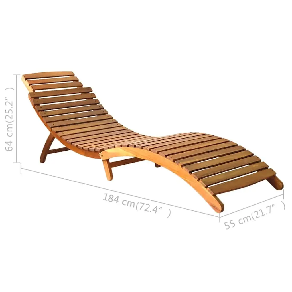 Sun Lounger Outdoor Patio Garden Folding Chair Brown