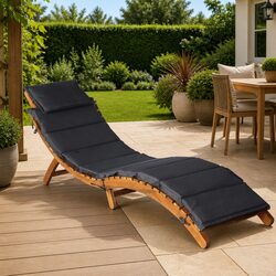 Solid Acacia Wood Sun Lounger with Dimensions and Features