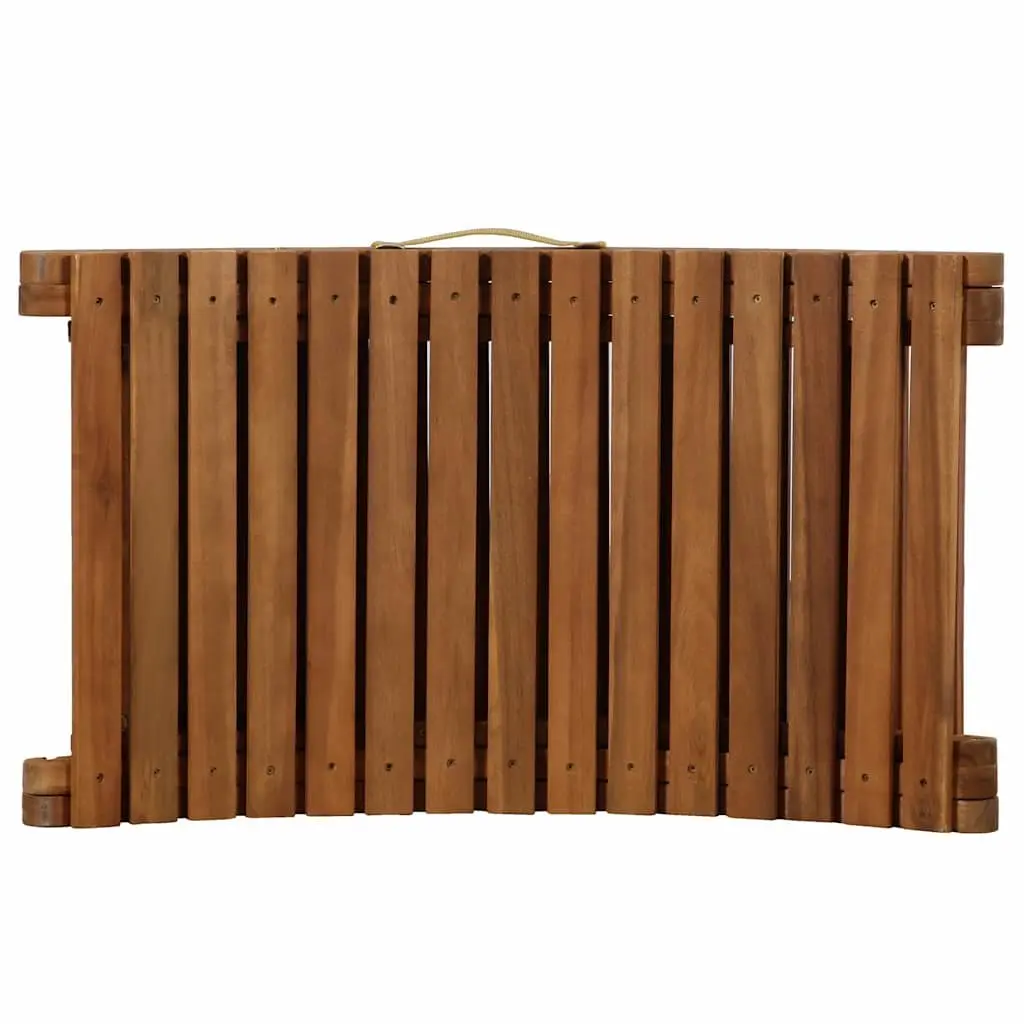 Sun Lounger Made of Solid Acacia Wood with Cushion