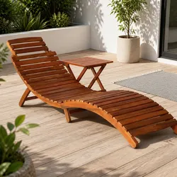 Dimensions and Features of the Acacia Wood Sun Lounger