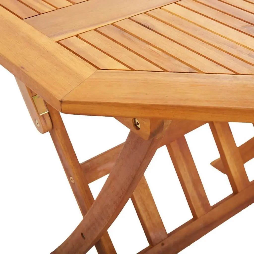 Folding Garden Dining Table Outdoor Patio Furniture Wood Bistro Parasol Hole
